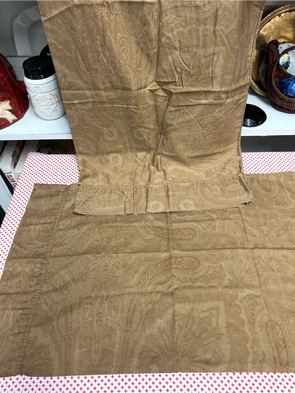 Ralph Lauren brown Doncaster camel pillow cases cotton bedding